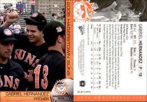 Gabriel Hernandez 2005 MultiAd Hagerstown Suns #1 Card *AutographDen*