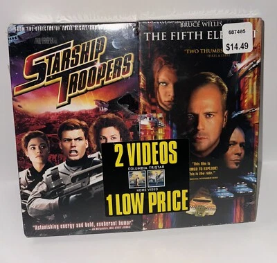 Starship Troopers VHS 1998 Closed Captioned  Sealed The Fifth Element 2 Videos - Image 1 of 4