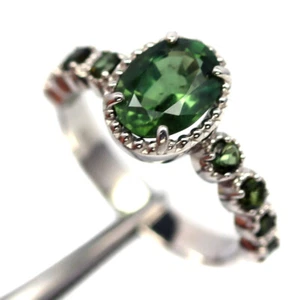 Gemstone Unheated Green Chrome Diopside Brand Ring 925 Sterling Silver Size 7.5 - Picture 1 of 4
