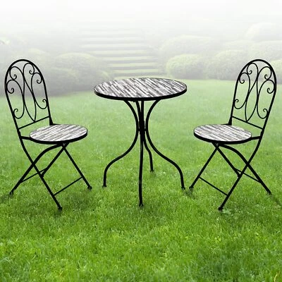 Mosaik Gartenset Gartenstühle Mosaiktisch wählbar Rustikal Rund klappbar - Bild 1 von 4