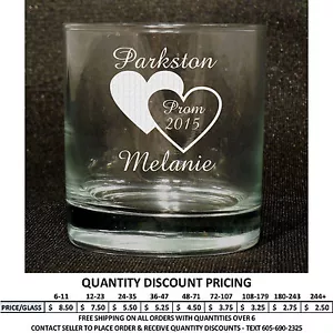 Personalisierte Steine Glas individuell graviert Steine Trinkgläser formell Tanz - Bild 1 von 16