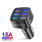 Fast Car Charger USB Cigarette Lighter Socket 6 USB Adapter For iPhone Samsung