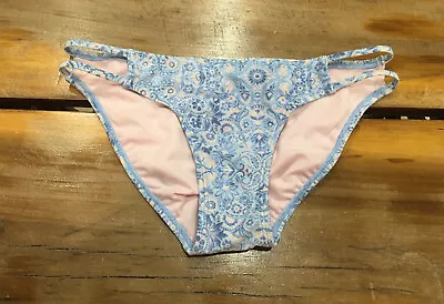 Xhilaration хипстер с ремешками синий и розовый печать бикини низ размер маленький новый без ЯРЛЫКОВ - Изображение 1 из 4