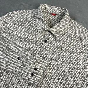 Stone Rose Men's Floral Geometric Print Long Sleeve Button Shirt Soft Cotton Lg - Picture 1 of 15