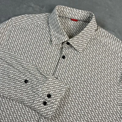 Stone Rose Men's Floral Geometric Print Long Sleeve Button Shirt Soft Cotton Lg - Image 1 of 4