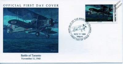 1940 Battle of Taranto FAIREY SWORDFISH Torpedo Bomber Aircraft WWII Stamp FDC - Image 1 of 3