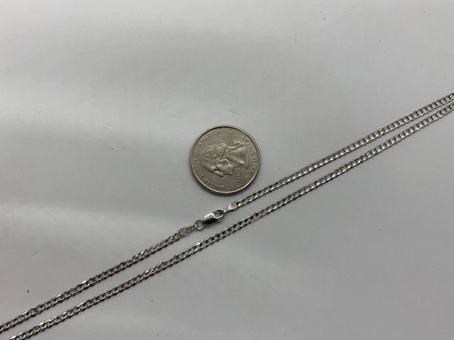 2.5 毫米 14k 纯白金男式女式古巴链式项链 16 英寸 - 24  — 第 1/1 张图片