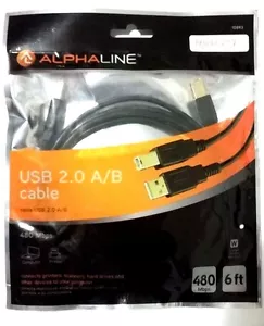 Alphaline USB 2.0 A to B Cable - Bild 1 von 2
