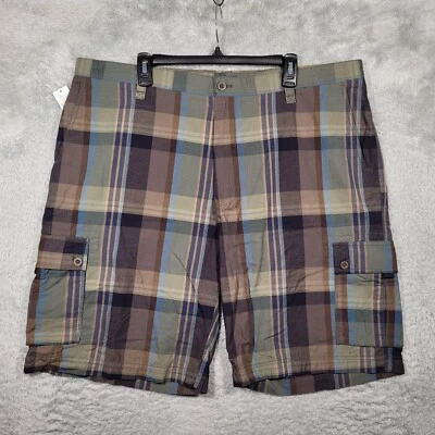 Pantalones Cortos Carga Van Heusen Para Hombre 42 Cuadros Algodón 11" Bolsillos Entrepierna Nuevos con Etiquetas Foto 1 de 4