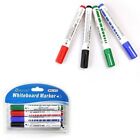 Pack of 4 Whiteboard Markers Assorted Colours, Dry Erase Pens for School Office