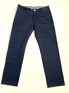Pantalones de vestir Suslo Couture azul marino para hombre talla 34x30 algodón liso diseñador Nueva York - Imagen 1 de 13