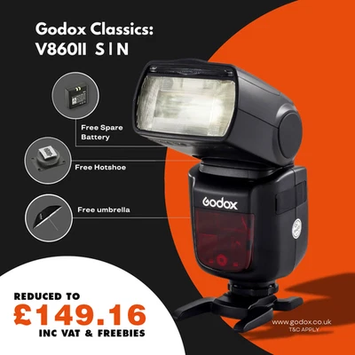 Godox V860II TTL Flash | Official UK Distributor + Warranty + 3 FREE Gifts - Image 1 of 4
