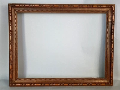 Cadre ancien 46,5x36 cm feuillure 40x30 cm bois mouluré patine cirée C575 - Photo 1/4