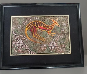 BULURRU Aborigines/Australische Stoffkunst KÄNGURU JAGD Daniel Tjinta Tjinta - Bild 1 von 5