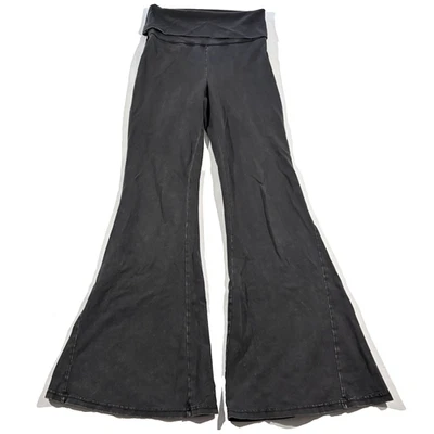 Pantalones Legging OFFLINE By Aerie OG Plegable Tiro Alto Cintura Super Acampanados Gris M Foto 1 de 4