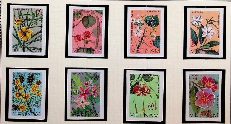NORTH VIETNAM Sc 884-91 NH IMPERF SET OF 1977 - FLOWERS - (CJ25) - Image 1 of 1