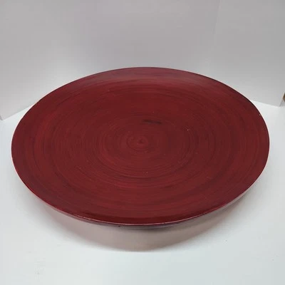 "Centro de mesa decorativo de madera de bambú remolino rojo grande de 18"" para decoración del hogar" Foto 1 de 4