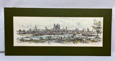 De colección Original Alemán Impresionista Speyer Paisaje Urbano Grabado Firmado Tintado Foto 1 de 4