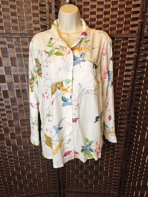 Blusa Top Mujer La Cera Estampado Mariposa/Colibrí Artística Colorida Talla Grande Foto 1 de 4