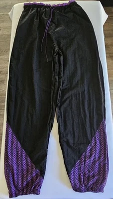 Vintage Pro Spirit Purple & Black Track Sweat Nylon Sport Pants Mens Size XL - Image 1 of 4