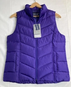Lands End Women’s Down Puffer Hyper Dry 600 Full Zip Vest Purple Size M -NEW - Picture 1 of 5