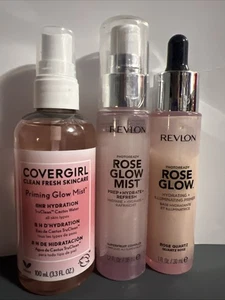 Mixed Covergirl/Revlon Lot~Clean Fresh Skincare Mist~ Rose Glow~New~Primer Hydra - Picture 1 of 3