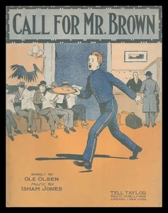 CALL FOR MR BROWN Ole Olsen/Isham Jones 1918 Neuheit Vintage Noten - Bild 1 von 1