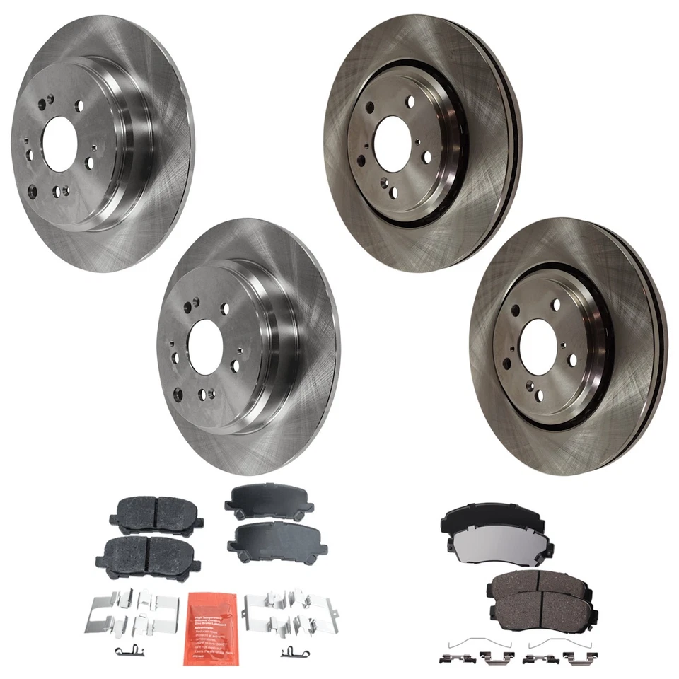 Kit de rotores y pastillas de disco de freno delanteros y traseros para Honda Odyssey 2015 2016 2017 Foto 1 de 4