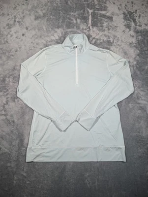 FootJoy Pullover Mens Medium Light Blue Stripe Quarter Zip Golf Sea Island - Image 1 of 4