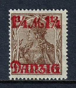 DANZIG — SCOTT 26a — 1920 1¼m on 3pf GRAY BURELAGE, POINTS DOWN — MH — SCV $36 - Picture 1 of 2