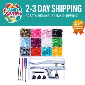 Durable 360pcs Snaps Size 20 with Pliers - Perfect for Clothing & Craft Projects - Picture 1 of 9