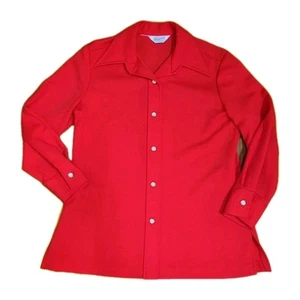 Camisa túnica vintage Bogart of Texas manga larga abotonada naranja roja talla M/L? - Imagen 1 de 11