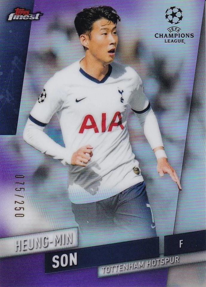 2019-20 Topps Finest Tottenham Heung-Min Son Purple /250 Soccer Card - Image 1 of 2