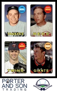 Berra / Bench / Mauer / Posey 1969 4-in-1 Sticker 2013 Topps Archives #69S-BBMP - Picture 1 of 2