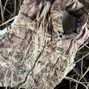 Vintage Gamehide Puffer Vest Men L Camo Flyaway Duck Hunting Hunter Hide North - Picture 1 of 12