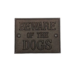 Beware of Dogs Warning Caution Sign Rustic Home Front Porch Garden Gate Plaque - Picture 1 of 4