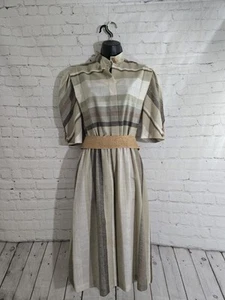 Vintage Jerrell of Texas Brown Prairie Dress, Size Small 70's 80's Boho Cottage - Picture 1 of 16