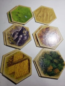 Catan 5-6 Player Extension Replacement Hex Land Tiles Lot of 11 - Picture 1 of 2