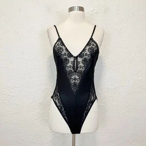 Vintage Maidenform Chantilly Spitzen Teddy Body Playsuit schwarz Gr. 34 - Bild 1 von 11