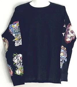 Nueva Camiseta Térmica Ligera Tatuaje Diseño Gráfico Mangas en Cráneos M-4XL - Imagen 1 de 16