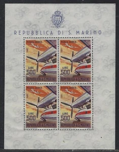 1965 San Marino Scott #C127 - Air Mail Souvenir Sheet of 4 Stamps - MNH - Picture 1 of 2
