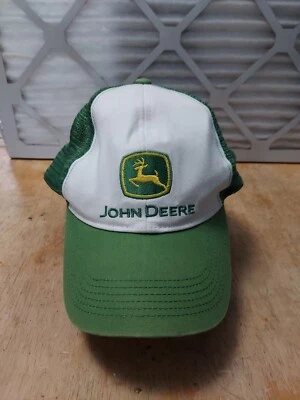 Béisbol trasero de malla verde/blanco con logotipo de John Deere talla única para la mayoría ajustable Foto 1 de 4