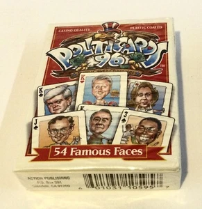 Vintage 1996 Politicards, 54 Famous Faces Playing Cards, SEALED - Picture 1 of 3