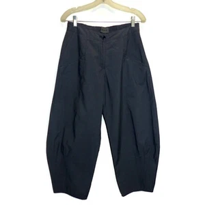 OSKA Cropped Barrel Leg Hose Gr. 2 M grau Ton Streifen Plissee Bündchen Taschen - Bild 1 von 6