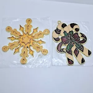 Nuevo Lote de Bastones de Caramelo Copo de Nieve Brillo Navidad Ventana Atrapasol Vidrieras - Imagen 1 de 4