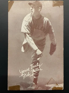 Tarjeta de exhibición Bob Feller sin firmar 1947-66 MLB Cleveland Indians - Imagen 1 de 2