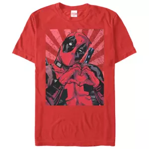 Men'S Deadpool Heart You Graphic Tee Red Small - Picture 1 of 14