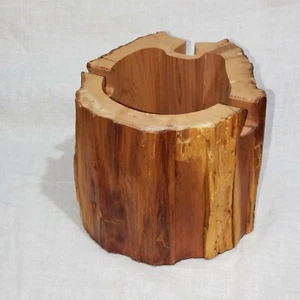 Vintage Holz Handarbeit Büro Schreibtisch Stifthalter Organizer Aufbewahrungsbox tolles Geschenk 5" Höhe - Bild 1 von 9