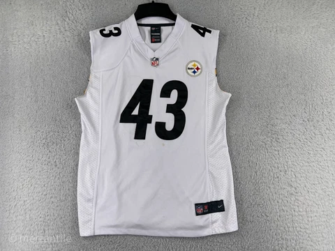 Pittsburgh Steelers Football Jersey Womens Medium White #43 Troy Polamalu Nike Cover