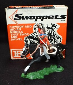Vintage 1960's Swoppets Britains Models Toy #632 Cowboy Throwing Lasso Mounted